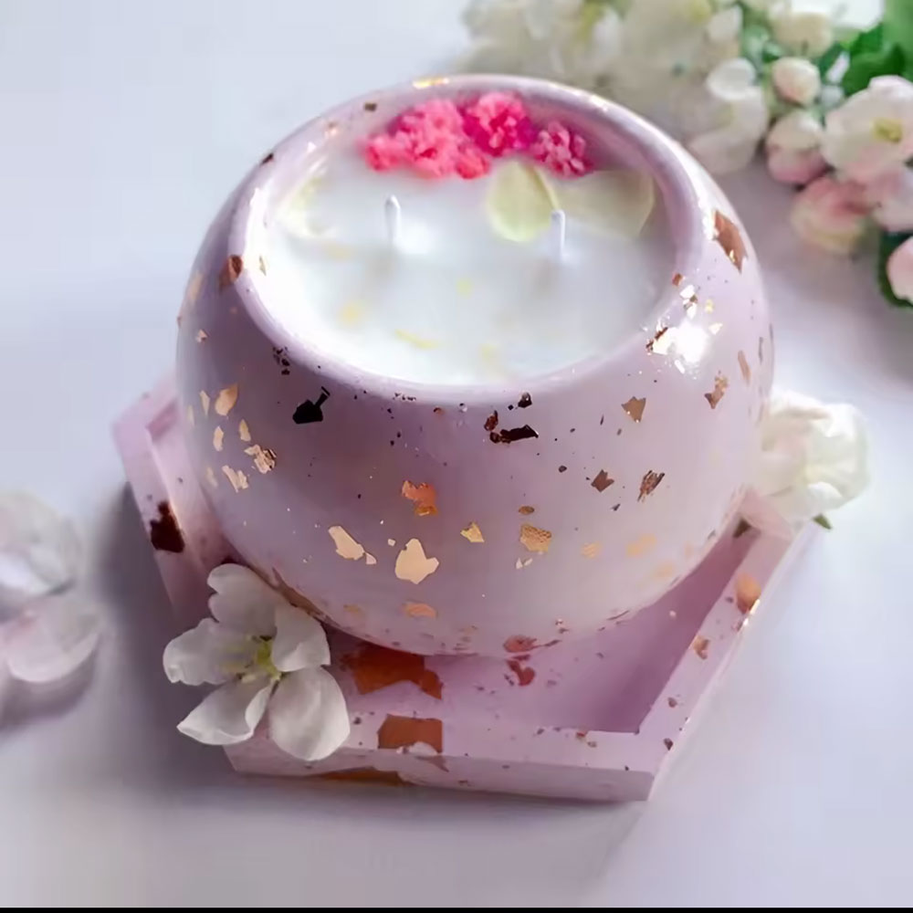 Silicone Mold Round Candle Hol - Echeveria Succulent ulasan dan harga