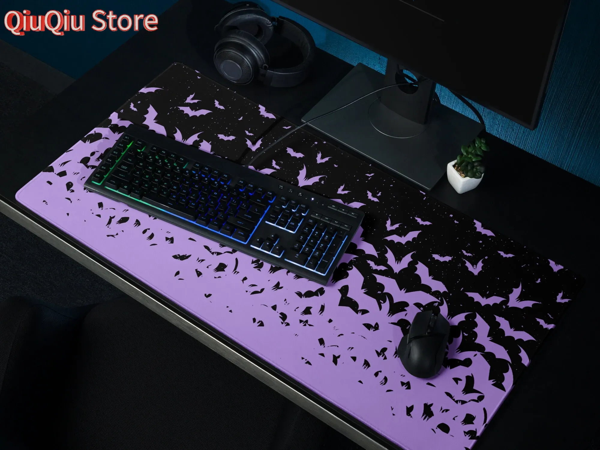 Bats Halloween Desk Mat Purple - Tradescantia Purple ulasan dan harga